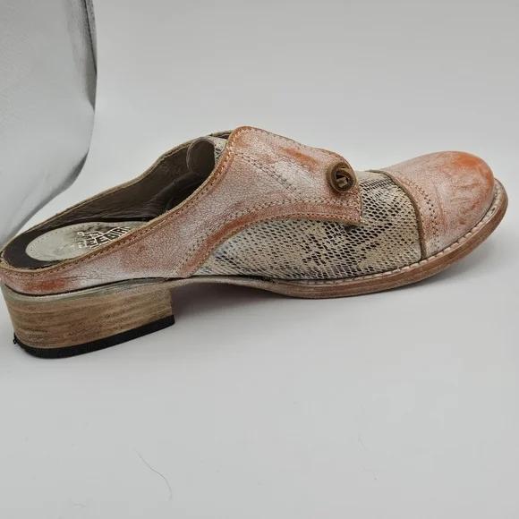 Freebird by Steven Malena loafer mule orange white python size 8 - Picture 7 of 12